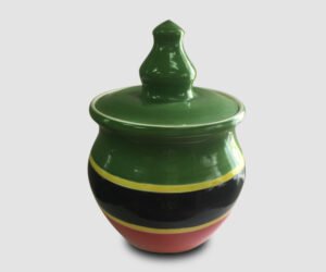 Ceramic Jar, National Flag, The Craft House, St. Kitts Nevis